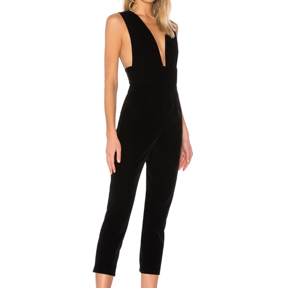 REVOLVE CLOTHING Dresses & Skirts - Black Velvet Jumpsuit